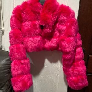 Hot Pink Faux Fur fashion jacket💖